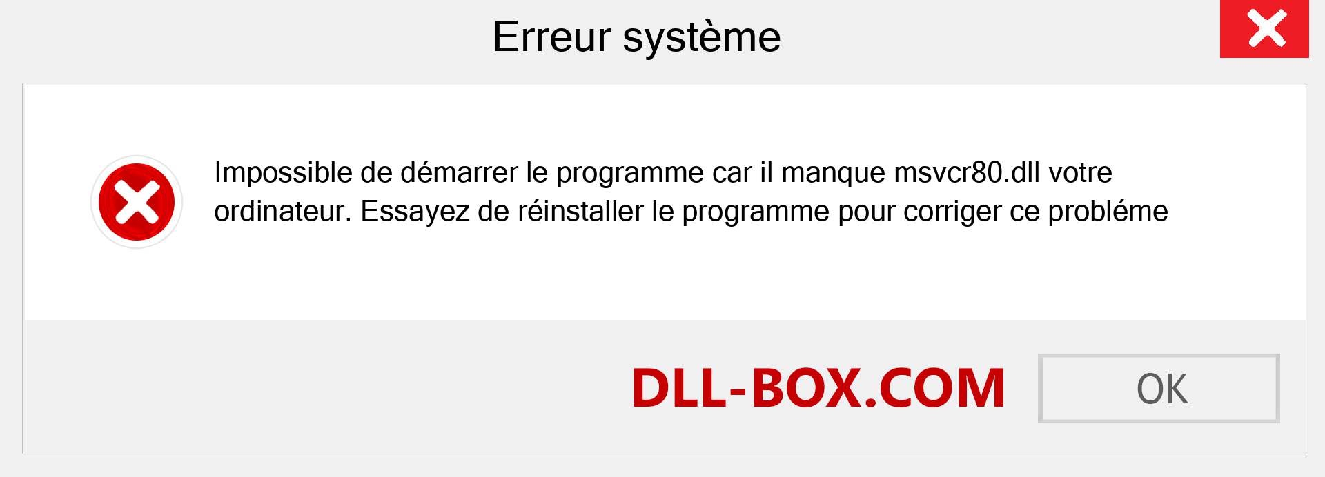 Le fichier msvcr80.dll est manquant ?. Télécharger pour Windows 7, 8, 10 - Correction de l'erreur manquante msvcr80 dll sur Windows, photos, images